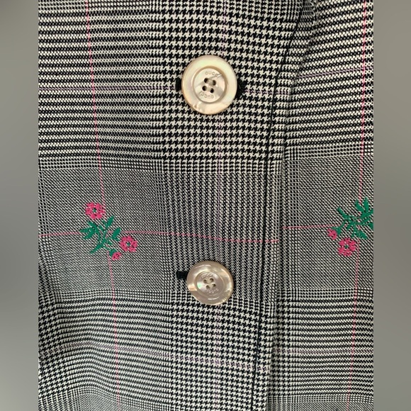 Gucci Wool Checked Floral Jacket Blazer Prince of Wales - Picture 8 of 11